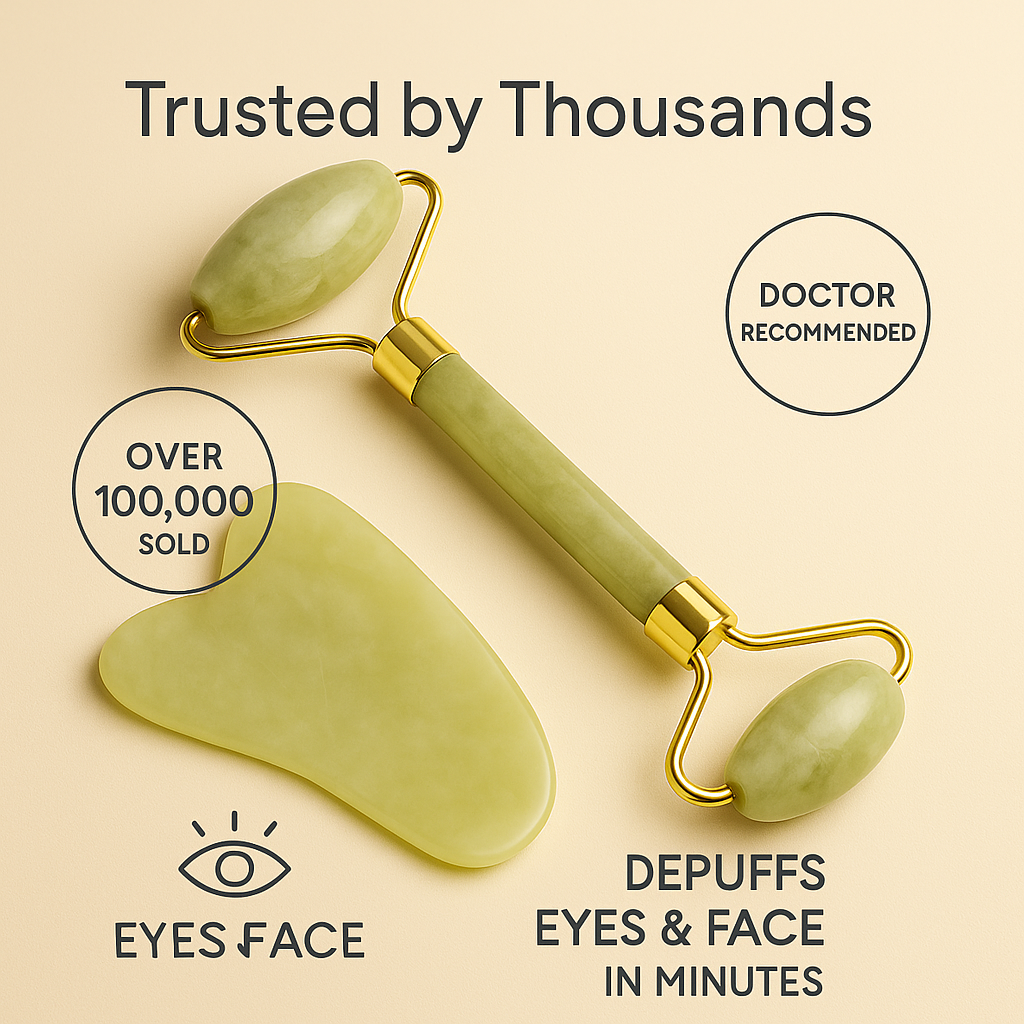 JadeGlow™ | Luxury Face Roller & Gua Sha Set